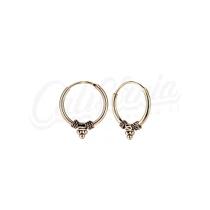Argolla bali oreja 14mm oro rosada