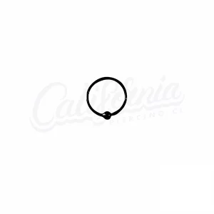 Argolla piercing bolita negra 8mm