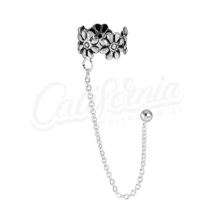 Ear cuff flor cadena