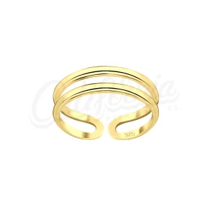 Anillo midi 2 costillas oro E-52