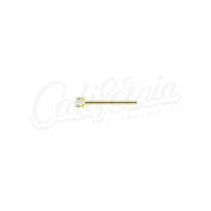 Piercing nariz brillo blanco oro 1m