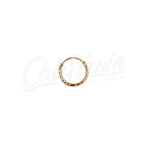 Argolla piercing corte diamante oro rosado 10mm