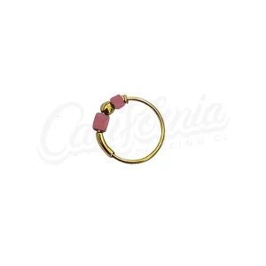 Argolla piercing mostacilla rosada oro 10mm