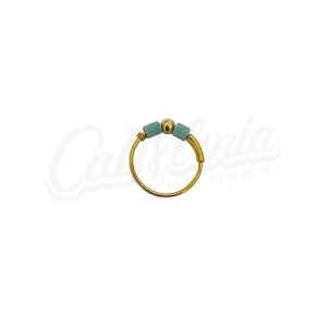 Argolla piercing mostacilla celeste oro 10mm