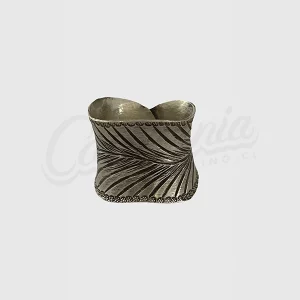 Anillo hoja curva adaptable plata J-11