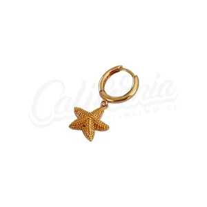 Argolla piercing clicker estrella mar oro rosado 10mm