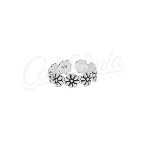 Anillo midi magnolia plata H-51