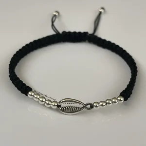 Pulsera concha ovalada plateada K-22