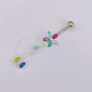Piercing ombligo banana de acero quirúrgico colores